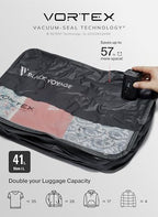 Black Voyage Reusable Vacuum Compression Travel Bag for Carry (Gray (1-Pack) / Large)