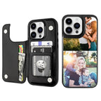 Custom Wallet Phone Case for iPhone 14 Pro Max (Black-B / iPhone 14 Pro Max)