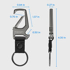 Life Carabiner Key Ring Clip (Key Ring Clip / Gunmetal (1 Pack))