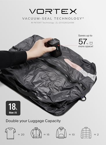 Black Voyage Reusable Vacuum Compression Travel Bag for Carry