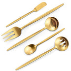 Matte Gold Serving Silverware Set (Matte Gold)