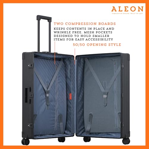 32" Aluminum Macro Traveler Checked Spinner Luggage (32 Inches / Onyx)