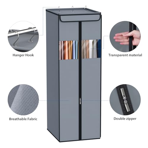 Garment Bags for Hanging Clothes Hanging Storage Bags 54 in (Grey / 54"-2 Pack)
