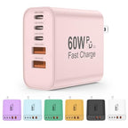 60W USB C Charger Block (Pink)