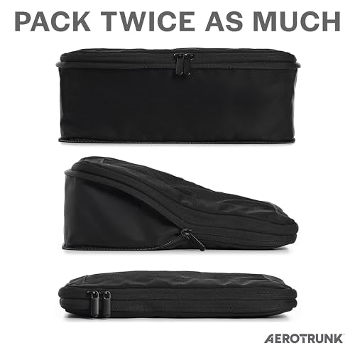 Compression Packing Cubes for Travel (4-Pack / Black)
