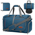 40L Foldable Duffle Bag for Travel Men & Women Carry On 22"x14"x9" Airline Approved (Aegean Blue / 40L)