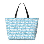 Waterproof Beach Tote Pool Bags for Women Ladies Extra Large Gym Tote Carry On Bag Wave starfish With Wet Compartment for Weekender Travel (Sea Wave)