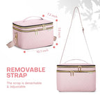 Double Layer Travel Makeup Bag Women (Pink.)