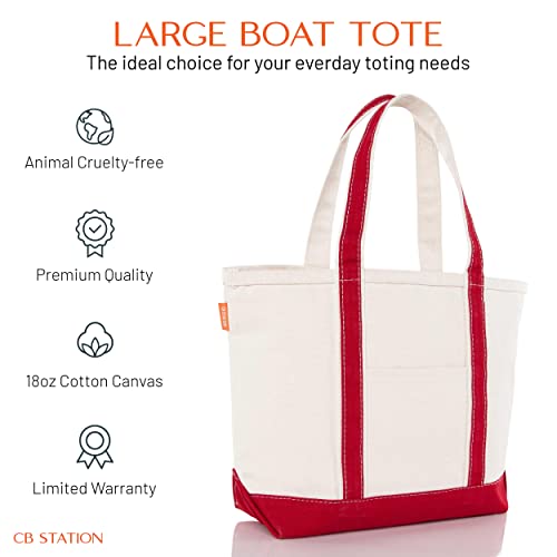 Medium Classic Canvas Tote Bag for Women (Blank: Red)