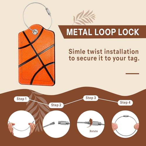 2 Pcs Basketball Luggage Tags for Suitcase (Basketball)
