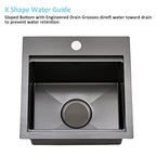 Drop In Bar Sink Black (15"L x 15"W x 10"D / Black)