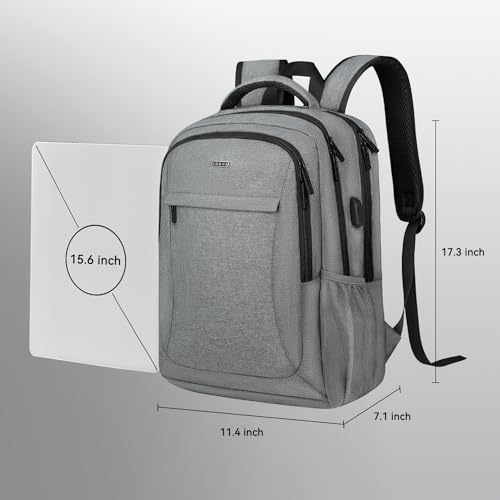 15.6 Inch Travel Laptop Backpack with USB Port (Grey)