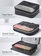 Black Voyage Reusable Vacuum Compression Travel Bag for Carry (Gray (2-Pack) / Large)
