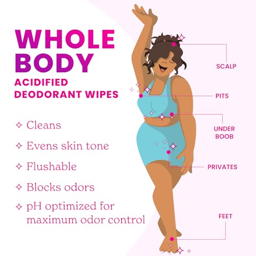 Acidified Deodorant Wipes (45 Count (Pack of 2))