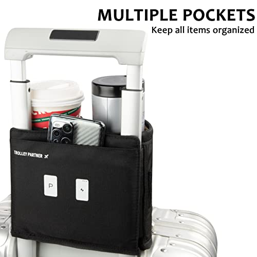 Luggage Travel Cup Holder Free Hand Drink Caddy (Black)