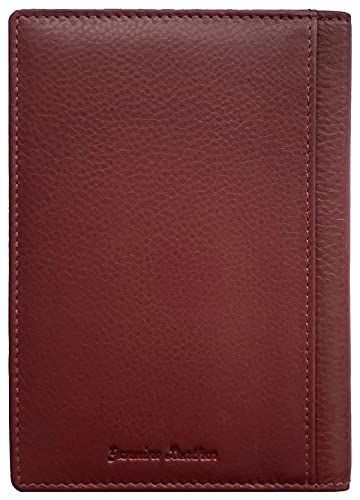 Personalized Monogrammed Merlot Leather RFID Passport Wallet (Merlot / Minimalist)
