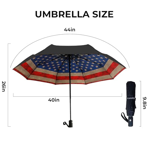 Compact Travel Umbrella (USA Flag (Auto) / 44 inches)