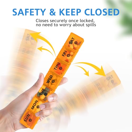 2 Pack Weekly Large Pill Organizer (Blue-orange)
