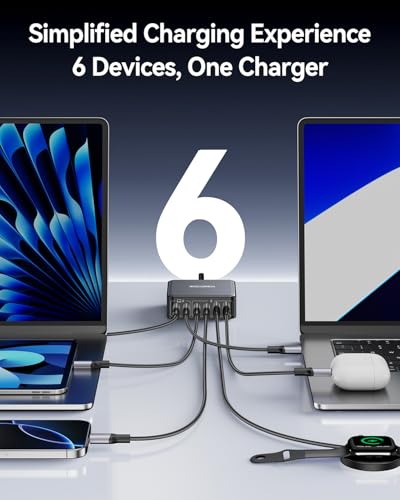 270W GaN 6‑Port Charging Station (Black-270W)