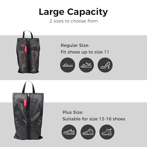 Shoe Bag for Travel (Black / Non-Foldable-Regular)