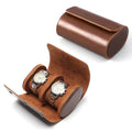Longjet Watch Roll Travel Case for Men Portable Watches Organizer Box (Brown-2)