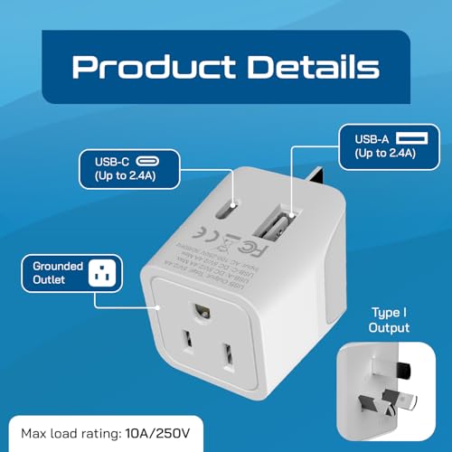 Australia Plug Adapter (Off White)