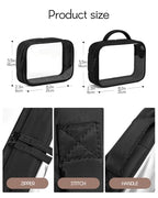 TSA Approved Toiletry Bag Clear Quart Size Travel Bags Makeup Bag (Puffer Black / 1 Pack, Handle)