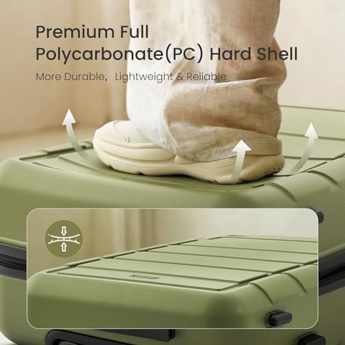 G Series Luggage set 3pcs (Olive Green / 3-Piece Set (20/24/28in))
