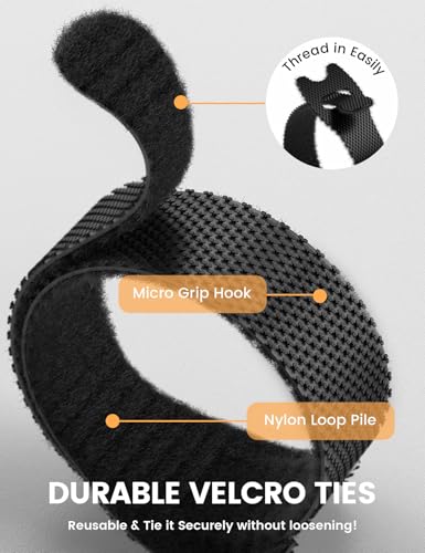 100Pack Reusable Cable Ties (100Pack / Classic Black - Nylon)