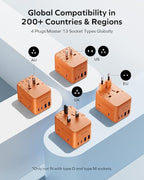 70W Universal Travel Adapter 7 (70W / Cosmic Orange)