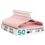 Pack of 50 Coat Hangers (50 Pack / Light Pink + Rose Gold)