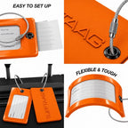 TUFFTAAG Luggage Tags (Orange 6pk / 6 Pack)