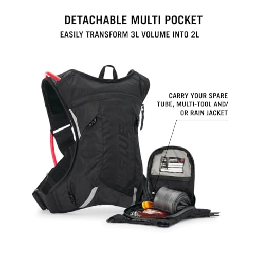 MTB Hydro Hydration Pack with Hydration Bladder (3L, Black/Red)