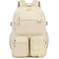 Water Resistant Backpack with Mulitiple Pockets for School Travel Outdoor College (Beige)