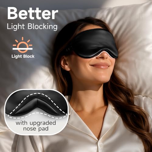 Sleep Mask 100% Pure Mulberry Silk (Black)