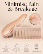 Detangling Comb & Brush Set (Metallic/Rose Gold)