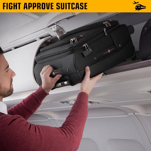 Softside Expandable Luggage with 4 Spinner Wheels (Blue / 21-Inch)