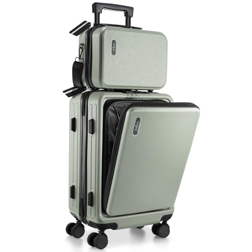 20 Inch Carry On Luggage 22x14x9 Airline Approved Suitcase (Carry-on 20 Inch / Sage Green)