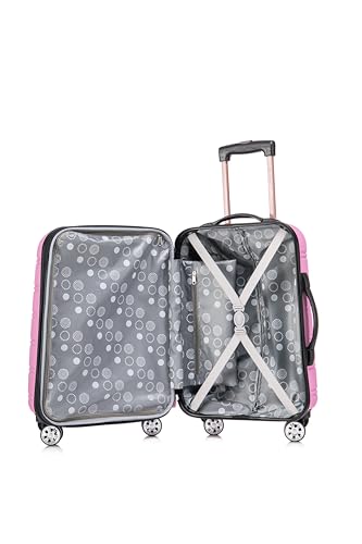 Melbourne Hardside 2 Piece Expandable Spinner Wheel Luggage Set (Pink / 2 Piece (20"/14" Tote))