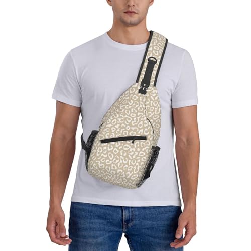 Sling Bag Leopard Pattern Hiking Daypack Crossbody Shoulder Backpack Travel Chest Pack for Men Women (B0166)