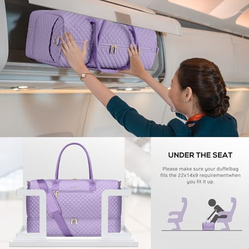 Travel Bag Weekender Bags for Women (8-Light Purple / 40L-Large)