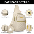 Small Sling Bag For Women Men Casual Crossbody Sling Backpack (8002-beige)
