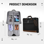 Suit Garment Bag for Travel (Black Brown)