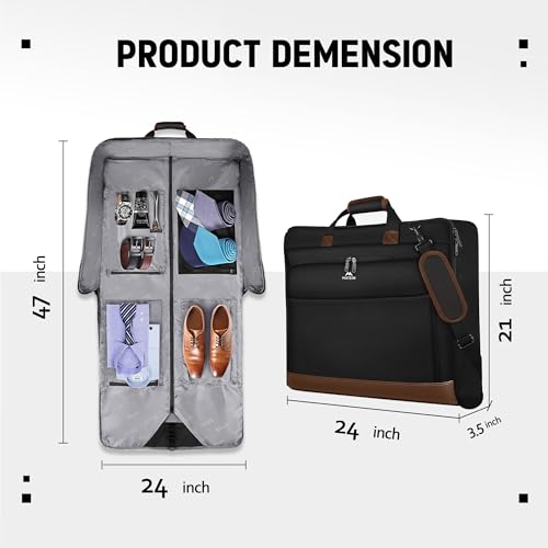 Suit Garment Bag for Travel (Black Brown)