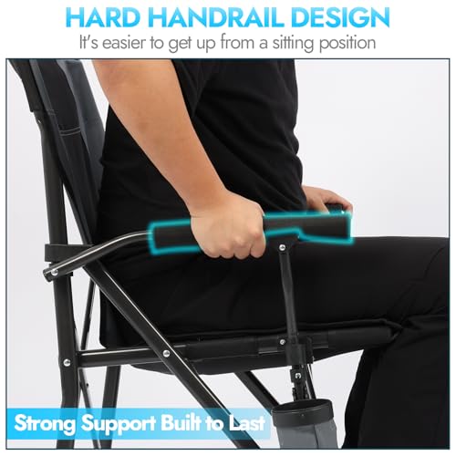2 Pack Camping Chairs for Adults (Black-gray / Twin Pack)