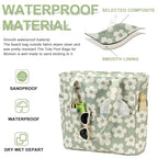 Waterproof Beach Tote Pool Bags for Women Ladies Extra Large Gym Tote Carry On Bag With Wet Compartment for Weekender Travel (Flower 157 Green Gray)