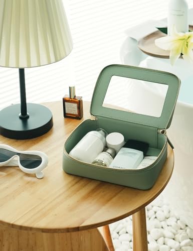 Clear Makeup Bag with Zipper (Sage Green / Mini & Medium)