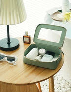 Clear Makeup Bag with Zipper (Sage Green / Mini & Medium)