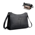 Black Genuine Leather Crossbody Bags for Women Travel Wallet Purse (Z02-black)