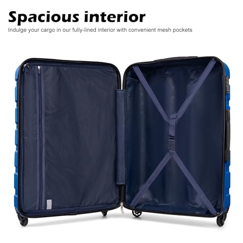 Luggage Set 3 Piece Lightweight Durable Hardshell (Blue)